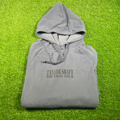 Taylor Swift Eras Tour 2024 Blue Hoodie Size Large USED v17568