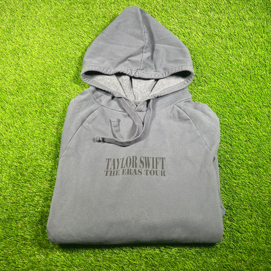 Taylor Swift Eras Tour 2024 Blue Hoodie Size Large USED v17568