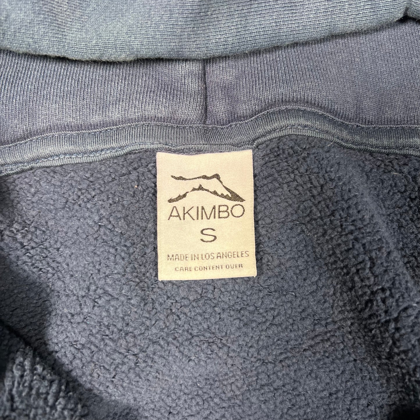 Akimbo Yankee Navy Blue Zip Up Hoodie Size Small USED x17559