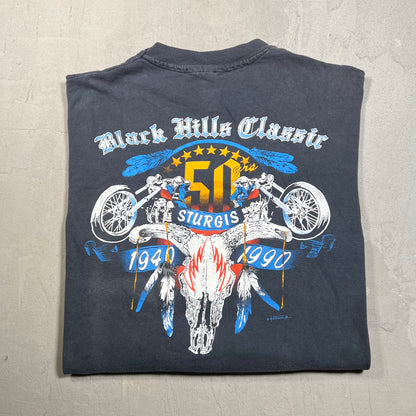 1990 Sturgis Black Hills Rally 50th Anniversary Longsleeve Size XL USED v19476