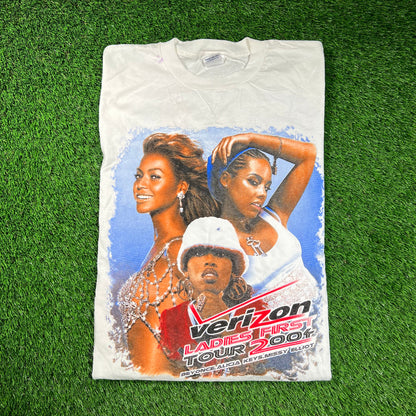 2004 Verizon Ladies First White Tour Tee w/ Beyonce Size XL USED v18506