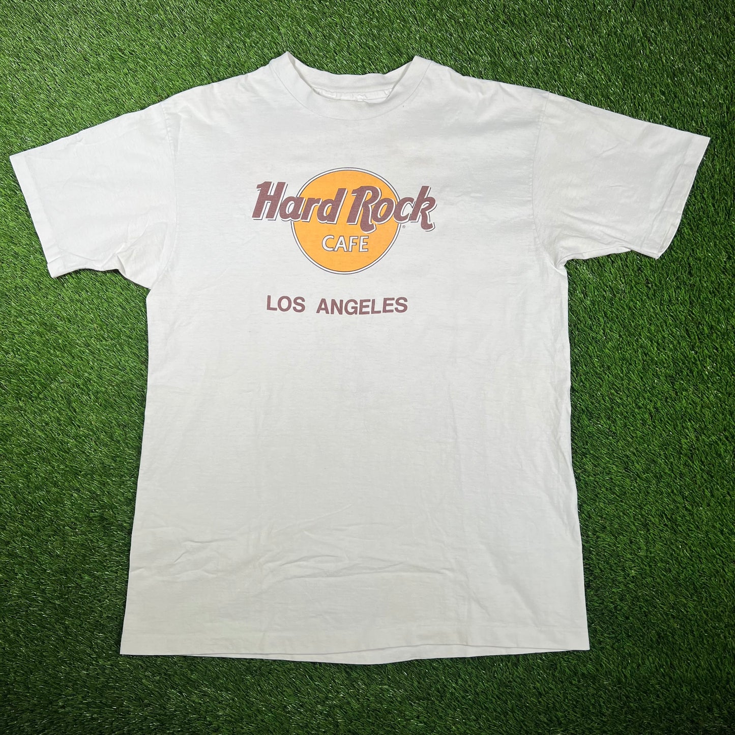 1990s Hard Rock Los Angeles White Logo Tee Size XL USED v17342