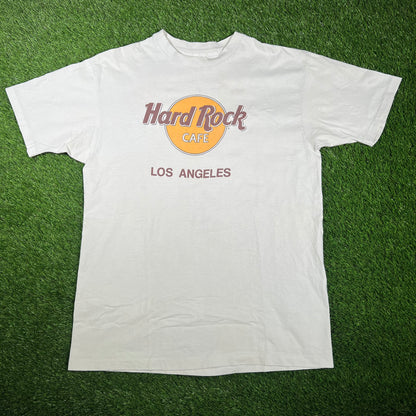 1990s Hard Rock Los Angeles White Logo Tee Size XL USED v17342