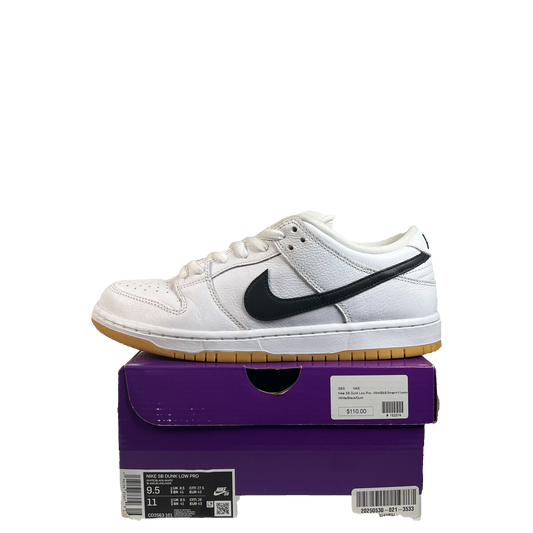 Nike SB Dunk Low White Gum (2023) Size 9.5 USED s21176