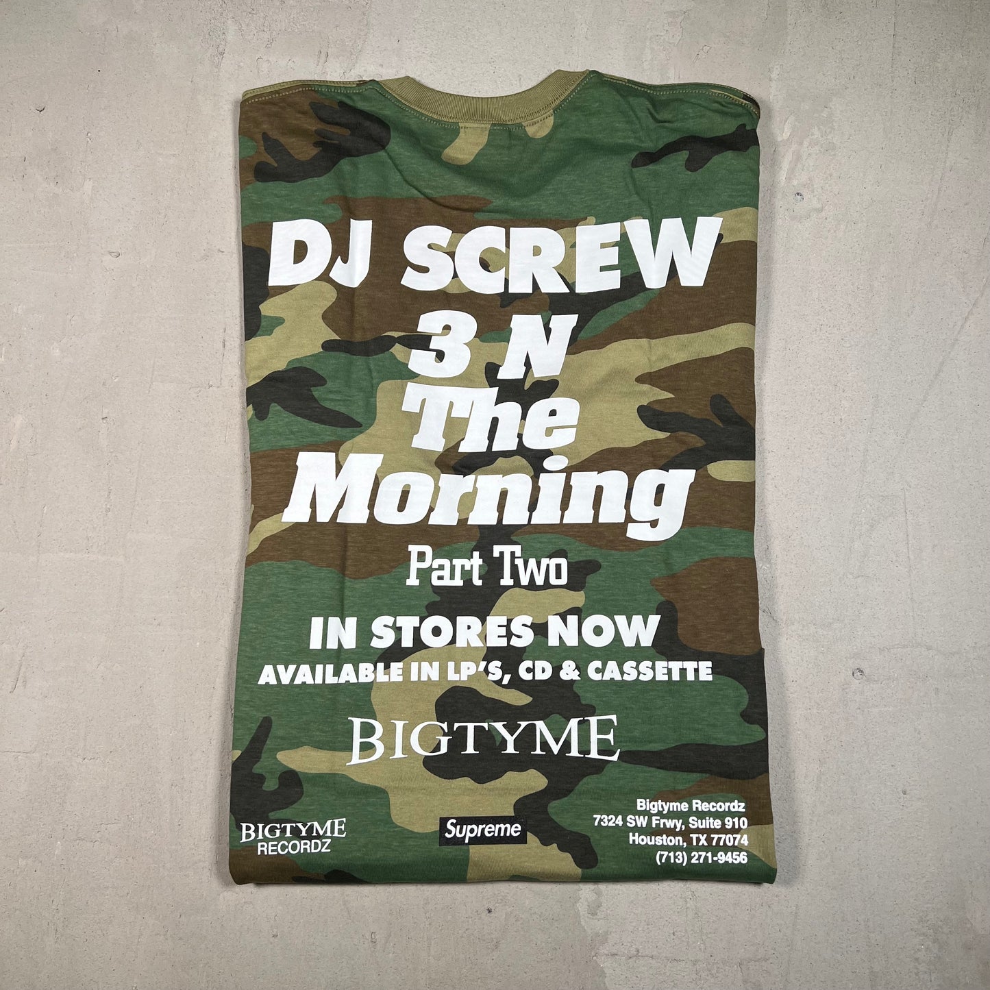 Supreme DJ Screw SUC Camo Tee Size Large NEW x17421