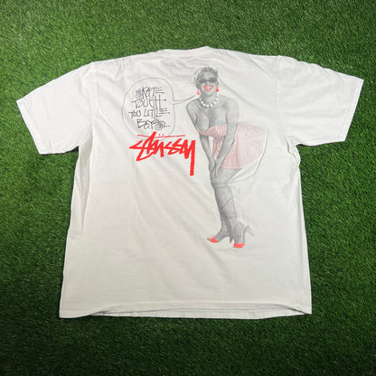 Stussy White Skate Tough You Little Boys Tee Size XL USED x15851