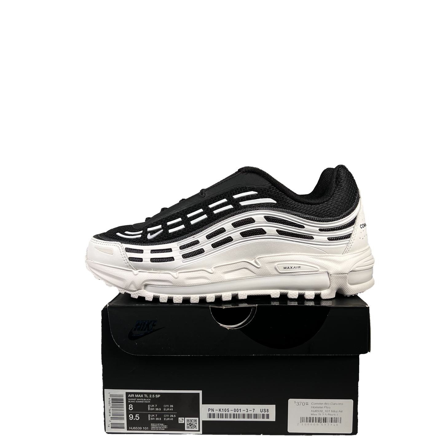 Nike Air Max TL 2.5 Commes des Garcons Homme Plus Black White (2024) Size 8 NEW s20674