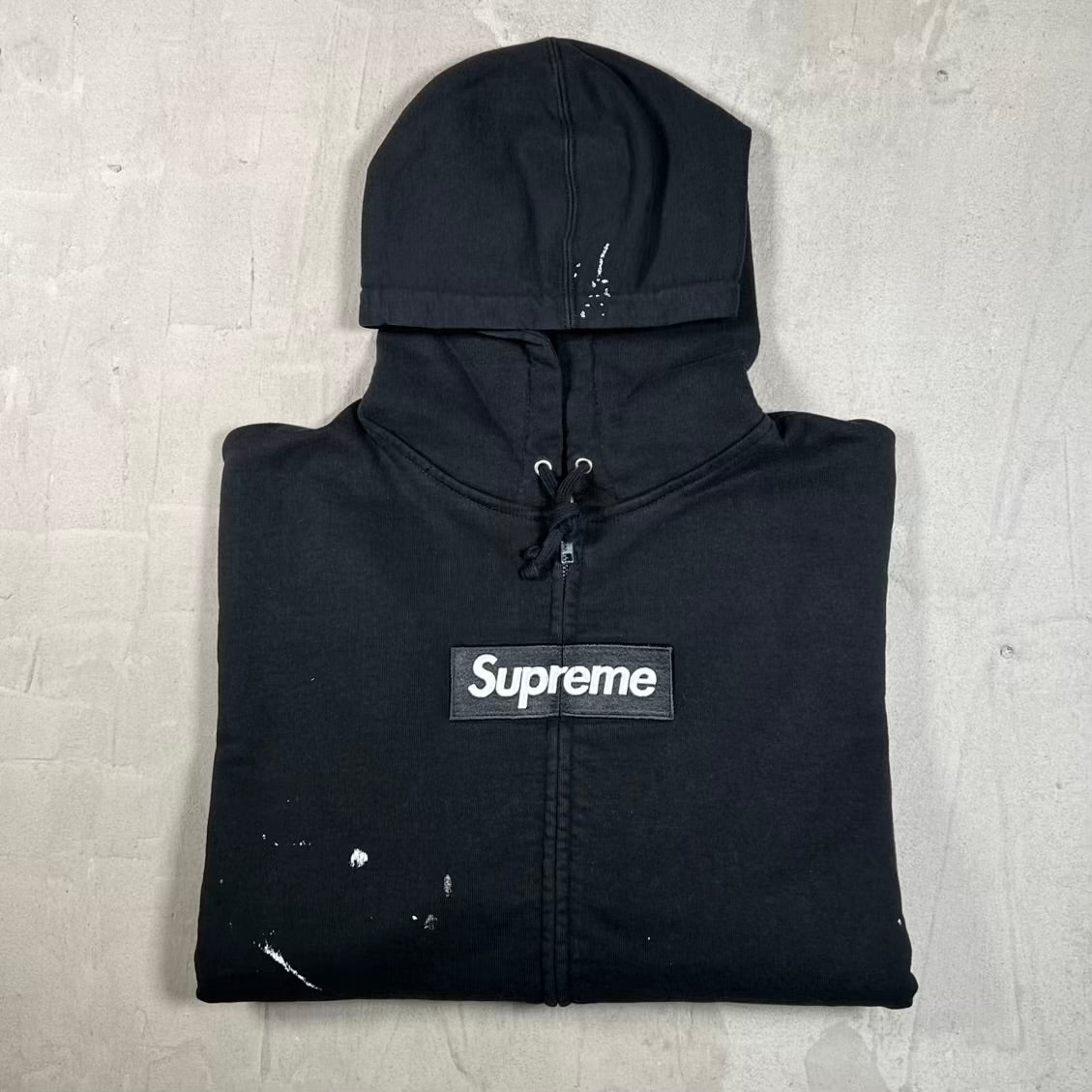 Supreme MM6 Box Logo Black Zip Up Hoodie Size Medium NEW x18912
