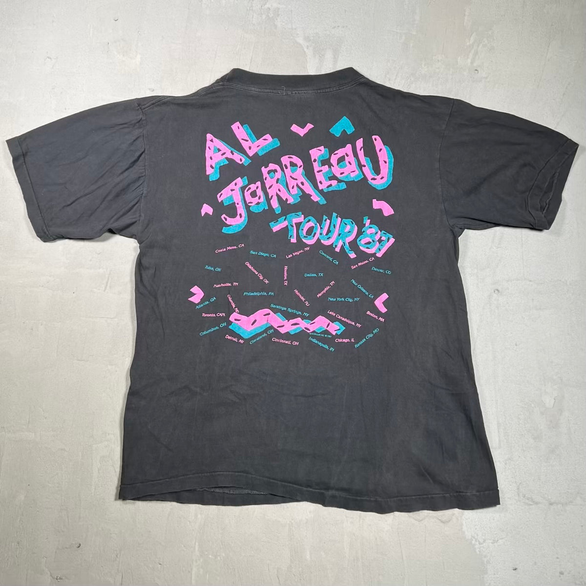1987 Al Jarreau Black Tour Tee Size XL USED v20115