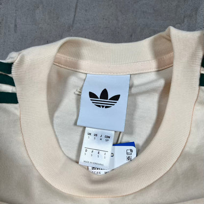 Adidas Green Stripe Warm Vanilla Tee Size Small NEW v20329