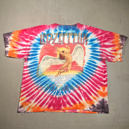 1995 No Quarter Robert Plant Jimmy Page World Tour Tie Dye Tee Size XXL USED v18421