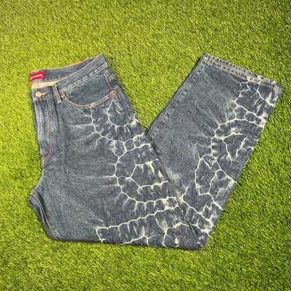 Supreme Shibori Loose Fit Jeans Rigid Indigo (2023) Size 32 USED x15285