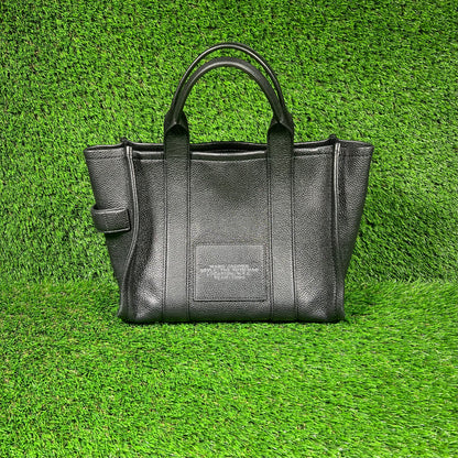 Marc Jacobs The Tote Bag Black Leather Size Medium USED x16626