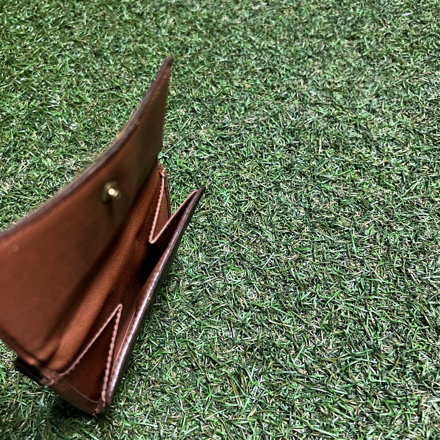 1990s Louis Vuitton Monogram Porte Monnaie Billets Trifold Brown Wallet USED x14064