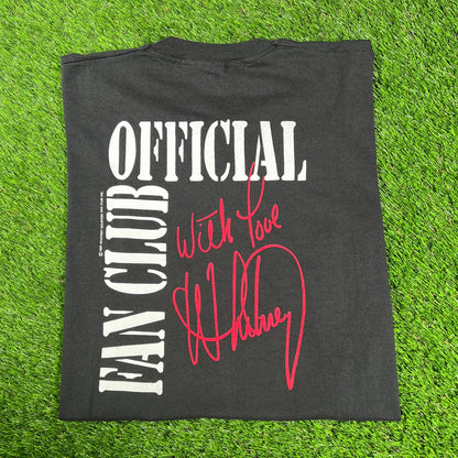 1989 Whitney Houston Offical Fan Club Black Tee Size XL USED v17136