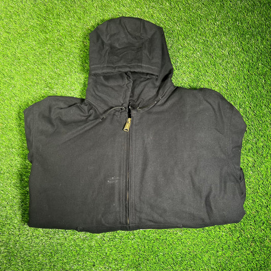 Carhartt Modern Black Canvas Work Jacket Size XXL USED v17901