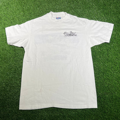 1989 Margate NJ Beach White Tee Size Large USED v18051