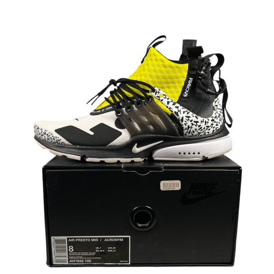 Nike Air Presto Mid Acronym Dynamic Yellow (2018) Size 8 USED s18641