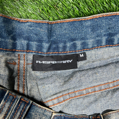 GV Gallery Rasperry Pink Spellout Acid Washed Jeans Size Medium NEW x14953