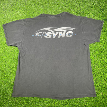 1998 NSync Black World Tour Tee Size Large USED
