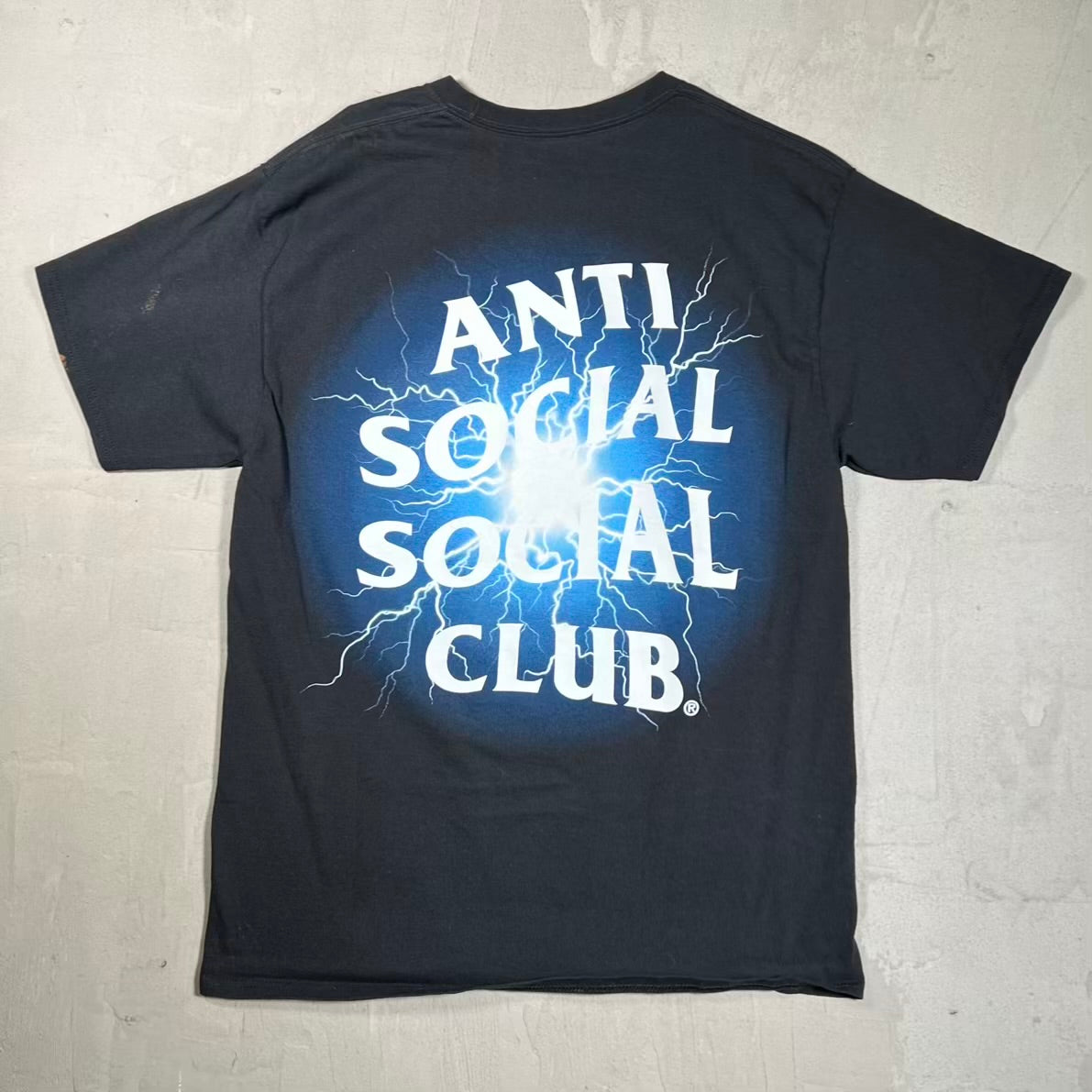 Anti Socail Social Club Lightning Black Tee Size Large USED x18774