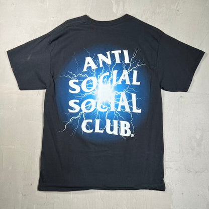 Anti Socail Social Club Lightning Black Tee Size Large USED x18774
