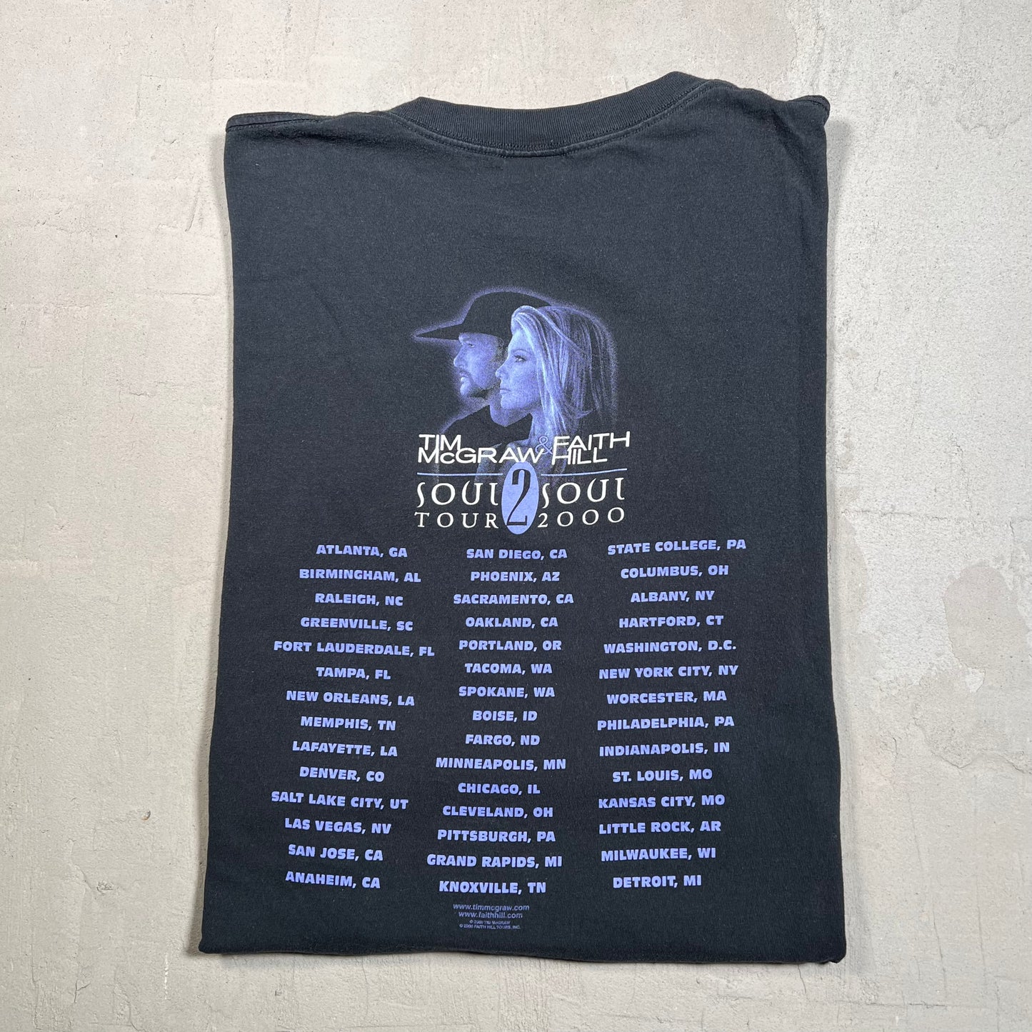 2000 Tim Mcgraw & Faith Hill Black Tour Tee Size Large USED v19540