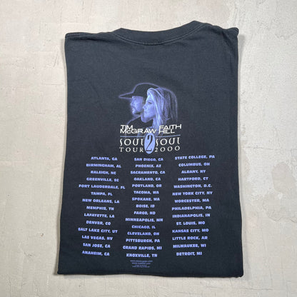 2000 Tim Mcgraw & Faith Hill Black Tour Tee Size Large USED v19540