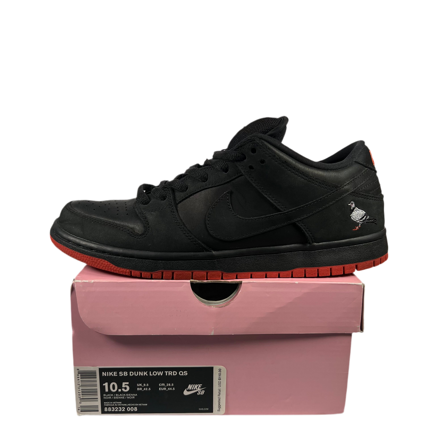 Nike SB Dunk Low Black Pigeon (2017) Size 10.5 USED s18742