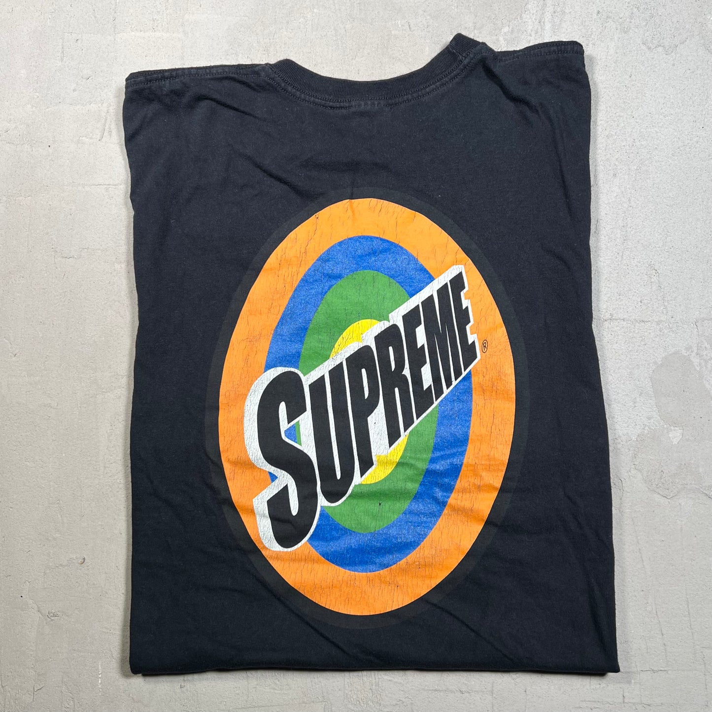 Supreme Spin Tee Black (2016) Size XL USED x17503