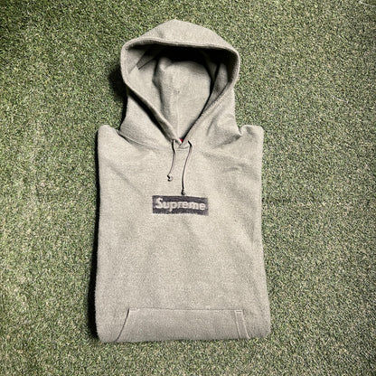 Supreme Box Logo Inside Out Green Hoodie Size XL USED x8482