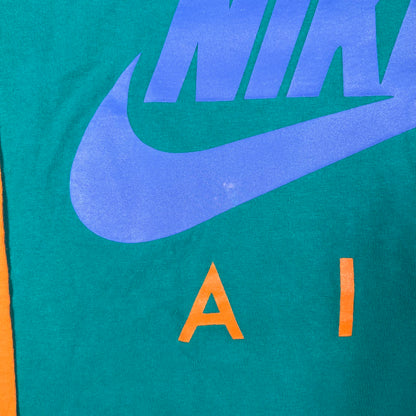 1990s Nike Air Teal/Orange Colorblocking Longsleeve Size Medium USED v18921
