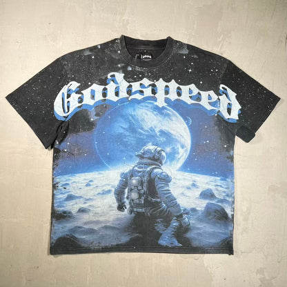 Godspeed Astronaut AOP Tee Black Size Medium USED x18894