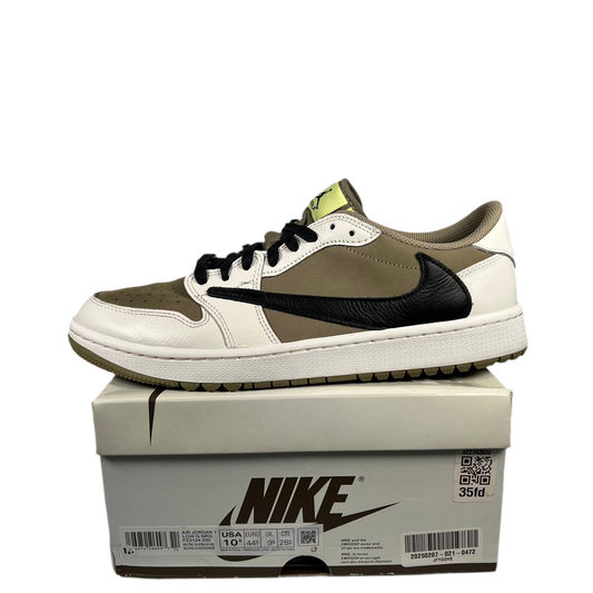 Jordan 1 Low Golf Travis Scott Neutral Olive (2023) Size 10.5 USED s17917