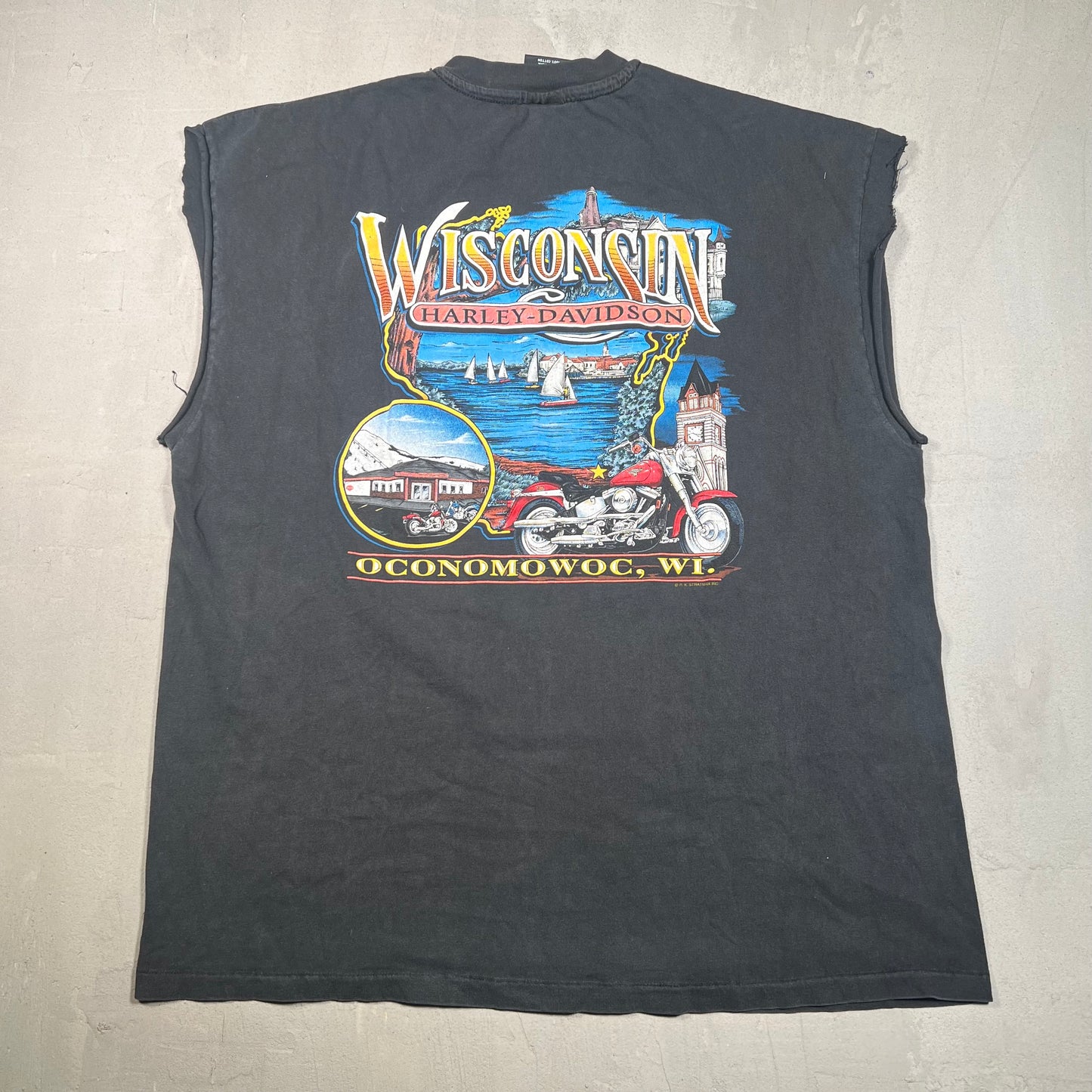 1990s Harley Davidson "I Got Mine" Black Cutoff Tee Size XXL USED v18986