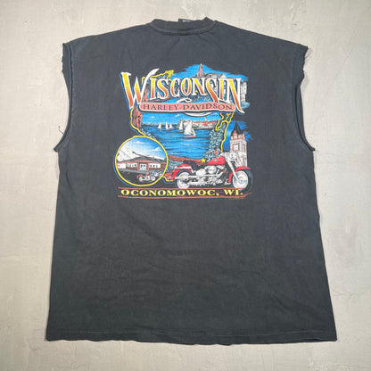 1990s Harley Davidson "I Got Mine" Black Cutoff Tee Size XXL USED v18986