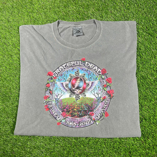Grateful Dead Aztec 40th Anniversary Grey Tee Size XL USED V17062
