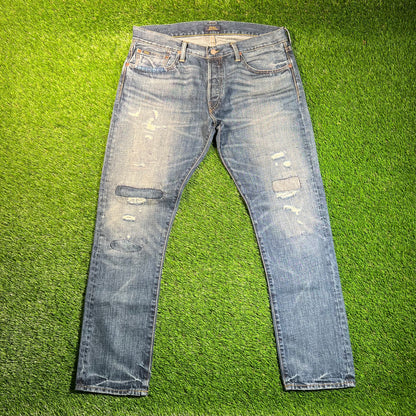 Polo Ralph Lauren Pocket Sullivan Patch Blue Jeans Size 33x30 USED v18874