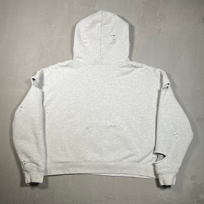 GV Gallery Ripped Trashed Grey Pullover Hoodie Size Small USED x17 031