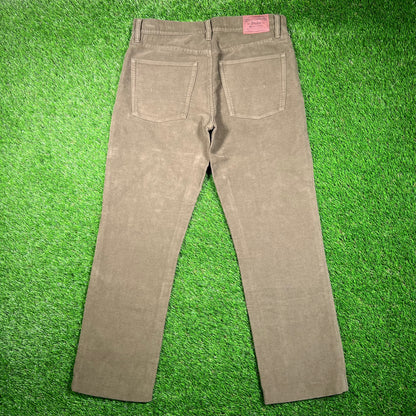 Y2K Polo Ralph Lauren Green Suede Pants Size 33x32 USED x16744