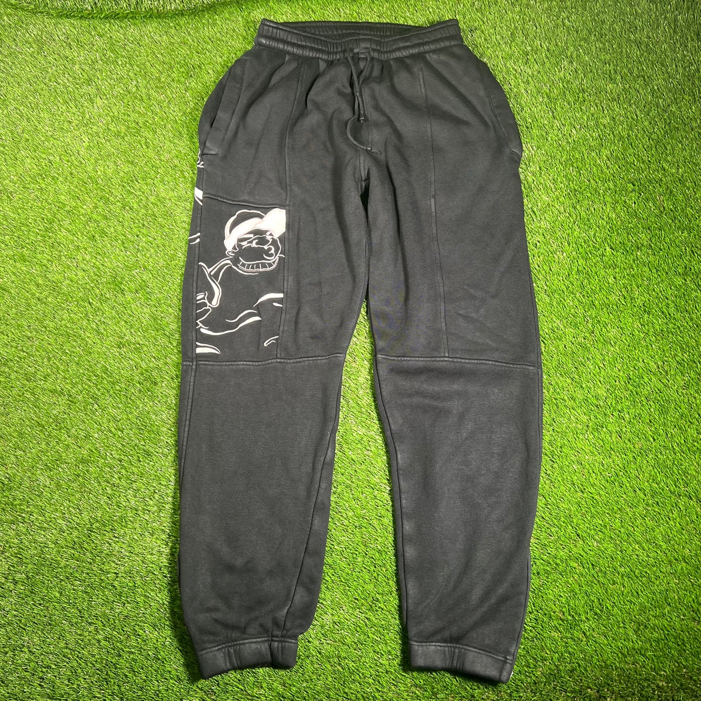 Y2K Southpole Embroidered Black Sweatpants Size Large USED v18163