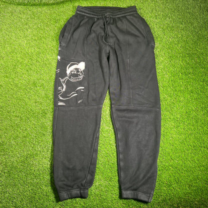 Y2K Southpole Embroidered Black Sweatpants Size Large USED v18163
