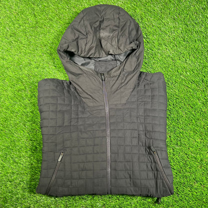 North Face Quilted Black Jacket Size Large USED v17970