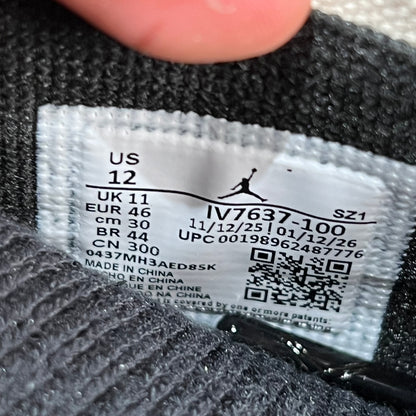 Jordan 15-23RE Black Muslin (2026) Size 12 NEW s22557