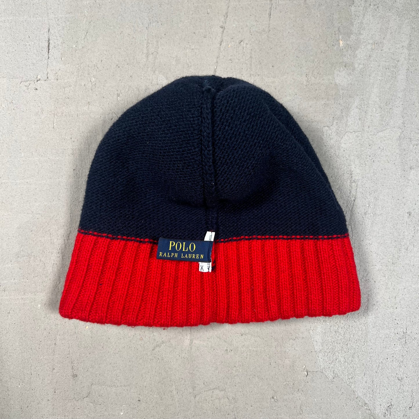 Polo Ralph Lauren Navy/Red Horse Logo Beanie USED v19006