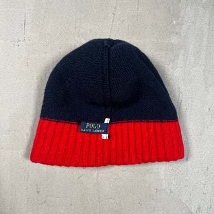 Polo Ralph Lauren Navy/Red Horse Logo Beanie USED v19006