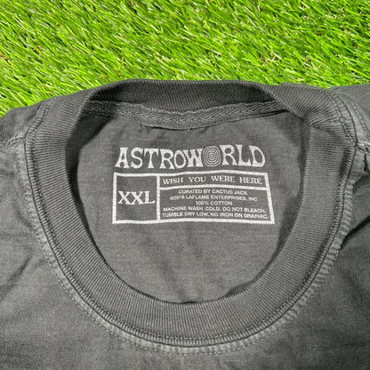 Travis Scott Black Astroworld "Enjoy the Ride" Tee Size XXL USED x15420