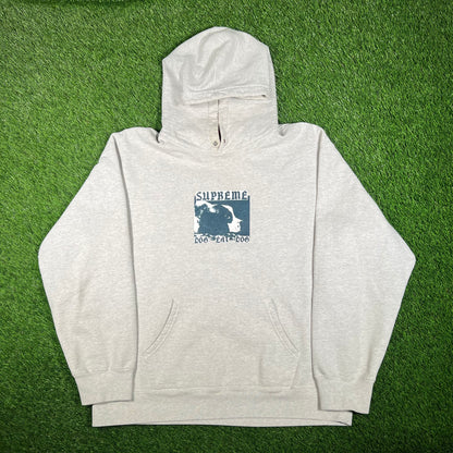 Supreme Dog Eat Dog Grey Hoodie Size Large USED x15881