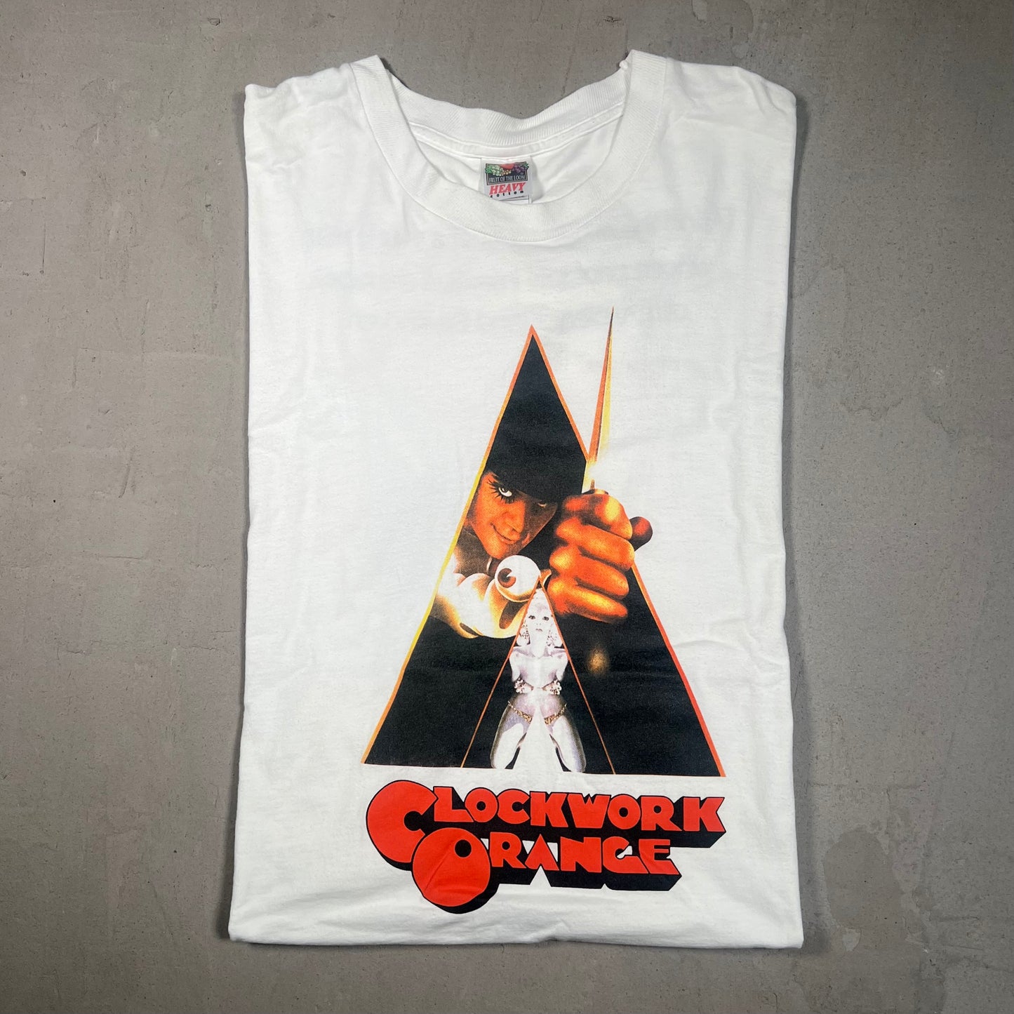 1990's Clockwork Orange Movie Promo White Tee Size XL USED v13779