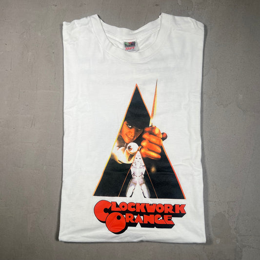 1990's Clockwork Orange Movie Promo White Tee Size XL USED v13779